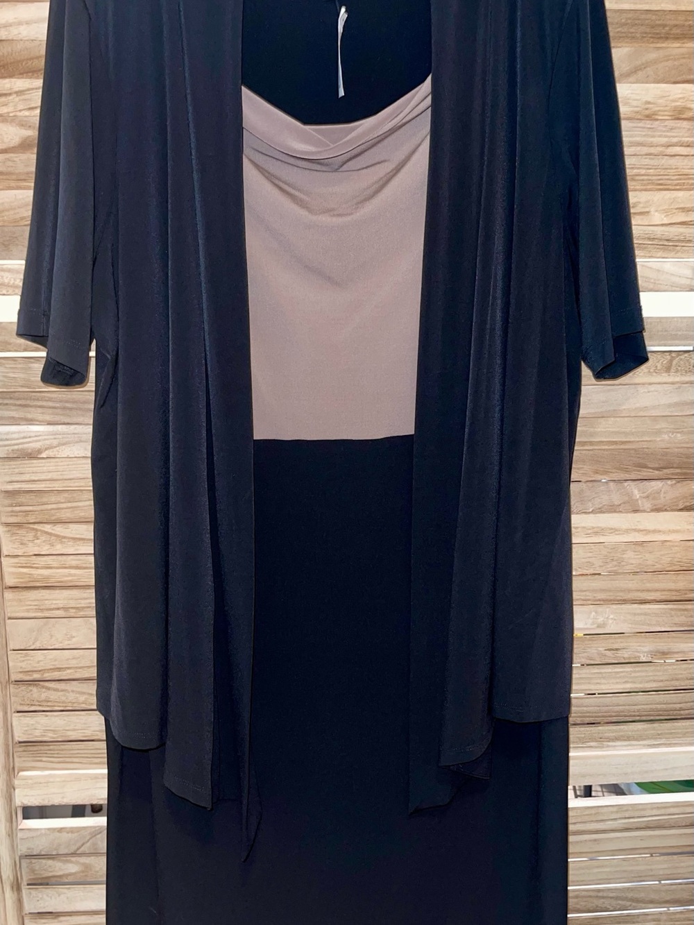 Connected Apparel NWT Layered Dress Size 22W Faux Two-Piece Cowl Neck Plus Size - Picture 2 of 7